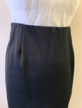 Womens, Skirt, Knee Length, SEJOUR, Black, Polyester, Spandex, Solid, 2X, Pencil Skirt, Horizontally Ribbed Material, Invisible Zipper in Back, Another Invisible Zipper at Center Back Hem
