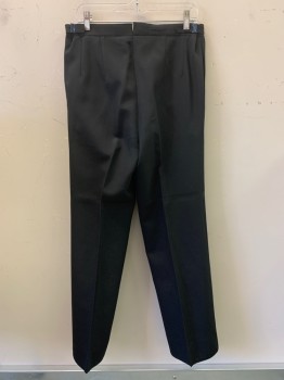 Mens, 1980s Vintage, Formal Pants, PIERRE CARDIN, Black, Wool, Solid, 33/31, Pleated, Side Pockets, Button Front, Adjustable Waist Buckles