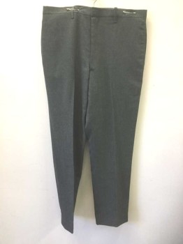 Mens, Pants, N/L, Dk Gray, Wool, Solid, Ins:30, W:31, Flat Front, Zip Fly, 4 Pockets, Straight Leg, **One Belt Loop in Front Partially Undone