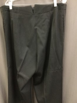 Mens, Suit, Pants, 1890s-1910s, MTO, Black, Wool, Polyester, Solid, 32, 40, Button Front, Slit Back Waistband, Grosgrain Side Stripe, Suspender Buttons,