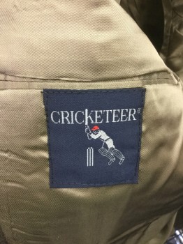 CRICKETER, Tobacco Brown, Beige, Dk Brown, Blue, Wool, Stripes - Pin, Single Breasted, 2 Buttons,  Notched Lapel, Heavier Weight Wool
