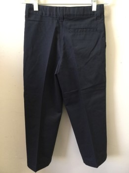 Childrens, Pants, REAL SCHOOL, Navy Blue, Cotton, Polyester, Solid, 8, Flat Front, 3 Pockets,
