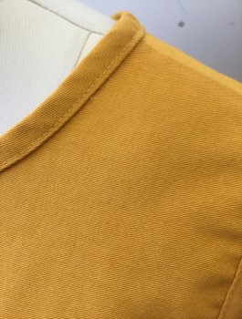 FAME, Goldenrod Yellow, Poly/Cotton, Solid, Twill, Wide Round Neck,  2 Pockets/Compartments at Hip Level, Self Ties at Sides, Multiples