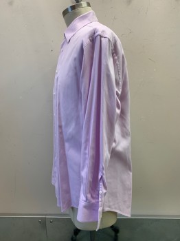 Enzo, Lilac Purple, Cotton, Solid, L/S, Button Front, Collar Attached