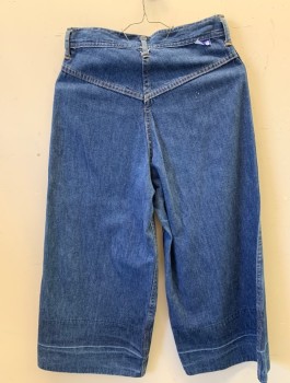 Womens, Jeans, NL, Denim Blue, Cotton, Solid, W:27, Zip Fly, Belt Loops, Stitched Design That Starts Below Waist at Front Hips & Wraps Around the Back