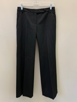 ADRIENNE VITTADINI, Black, Pink, Gray, Wool, Polyester, Stripes - Pin, F.F, Side Pockets, Zip Front, Belt Loops