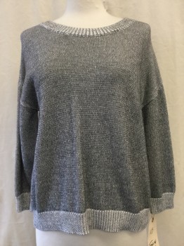 Womens, Pullover, FRENCH CONNECTION, Heather Gray, Modal, Cotton, XS, Round Neck,