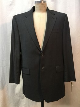 LAUREN, Heather Gray, Wool, Heathered, Heather Gray, Notched Lapel, 2 Buttons,  3 Pockets,