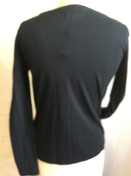 Womens, Top, MADEWELL, Black, Cotton, Solid, XXS, Round Neck,  Long Sleeves,