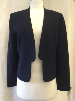 Womens, Suit, Jacket, NINE WEST, Navy Blue, Polyester, Viscose, Solid, B34, 6, Shawl Lapel, 2 Pockets,