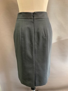Womens, Suit, Skirt, EDWARDS, Charcoal Gray, Polyester, Solid, 26, Straight Fit, Back Zipper
