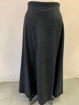 NL, Charcoal Gray, Wool, Tweed, Solid, Full Length, Slight V Shape on Wast Band CenterFront