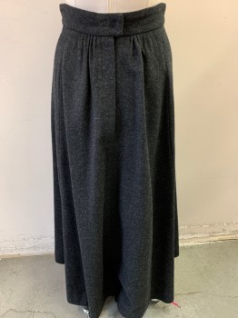 NL, Charcoal Gray, Wool, Tweed, Solid, Full Length, Slight V Shape on Wast Band CenterFront
