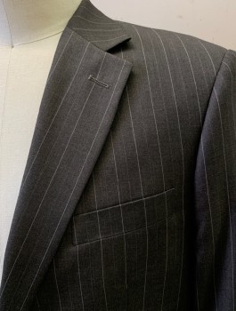 GIORGIO FIRELLI, Brown, Wool, Stripes - Pin, 2 Button, Flap Pocket, Double Vent