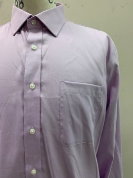 Nordstrom, Lilac Purple, Cotton, Solid, L/S, Button Front, Collar Attached, Chest Pocket
