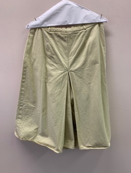 N/L, Lt Olive Grn, Cotton, Solid, CULOTTES, Pleated Front, 2 Welt Pockets,