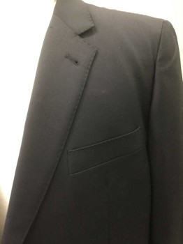 Mens, Suit, Jacket, BARONI, Black, Polyester, Viscose, Solid, 36, 44 R, 31, SOLID BLACK