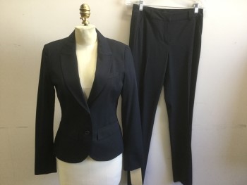 Womens, Suit, Jacket, YESSICA, Navy Blue, Gray, Polyester, Viscose, Stripes - Pin, 6, 2 Buttons,  Peaked Lapel, 3 Pockets,
