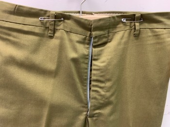 CONTACT, Olive Green, Polyester, Wool, Solid, Flat Front, 4 Pockets,