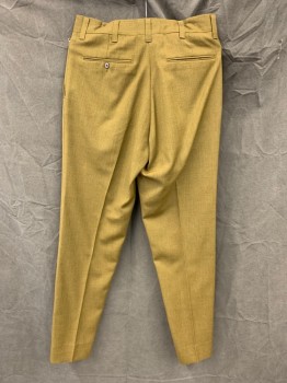 N/L, Pea Green, Poly/Cotton, Heathered, Flat Front, Zip Fly, Belt Loops, 4 Pockets,