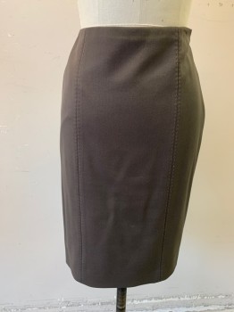 Womens, Suit, Skirt, REBECCA TAYLOR, Dk Olive Grn, Polyester, Viscose, Solid, 2, Knee Length, Seams with Hand Picked Stitching, Zipper at Left Side, Light Pink Lining, Ruffled Belt Attachment with 2 Buttons