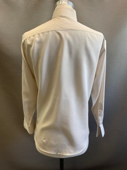 Mens, Shirt, ANTO, Beige, White, Cotton, Stripes - Vertical , 34, 16.5/, 1970S Repro, C.A., Button Front, L/S