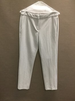 Womens, Slacks, ARMANI, Dove Gray, Synthetic, Solid, 4, Flat Front, 4 Pockets, Zip Fly with Hook & Eye Closure