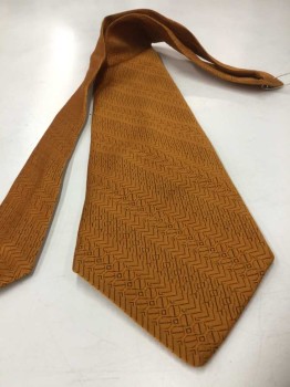 Mens, Tie, BRITTANIA, Goldenrod Yellow, Black, Polyester, Geometric, 4 In Hand,