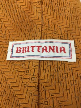 BRITTANIA, Goldenrod Yellow, Black, Polyester, Geometric, 4 In Hand,