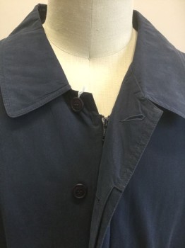 Mens, Casual Jacket, FALCON BAY, Navy Blue, Polyester, Nylon, Solid, C62, 3XL, Zip and Button Front, Collar Attached, 4 Pockets