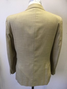 Mens, Suit, Jacket, ANTONIO CARDINNI, Dijon Yellow, Wool, Polyester, 38R, Single Breasted, 2 Buttons,  Hand Picked Collar/Lapel, 2 Back Vents,