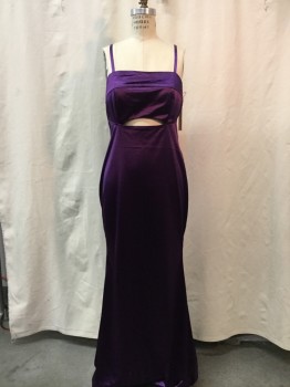 Womens, Evening Gown, FASHION NOVA, Purple, Synthetic, Solid, L, Purple, Spaghetti Straps,