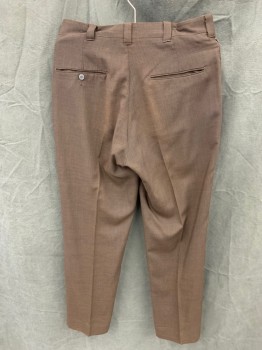 ANDERSON-LITTLE, Brown, Black, Wool, Polyester, Heathered, Flat Front, Zip Fly, 4 Pockets, Belt Loops,