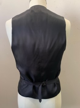 SUIT SUPPLY, Midnight Blue, Black, Wool, Solid, 5 Buttons, Single Breasted, Low Scoop Neck, Top pockets,