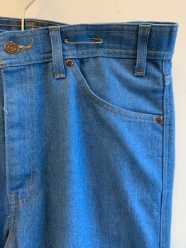 Mens, Jeans, LEVI'S , Lt Blue, Cotton, Solid, 32/30, 5 Pckts, Zip Fly, Belt Loops,