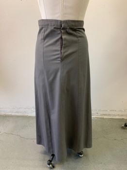 NL, Gray, Cotton, Polyester, Solid, Full Length, Ribbon Detail with 6  Buttons on Lower Front