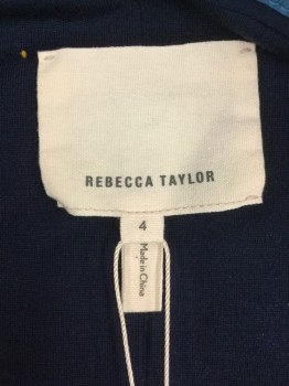 REBECCA TAYLOR, Turquoise Blue, Leather, Solid, Off Center Zipper,  3 Zipper Pockets, Zipper Detail at Hip and Sleeves