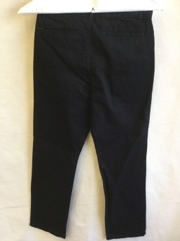Childrens, Pants, PLACE, Black, Cotton, Solid, 10, Boys, 1.5" Waistband with Belt Hoops, Flat Front, Zip Front, 4 Pockets