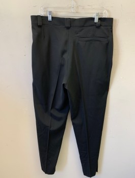 GIANNI VERSACE, Black, Silk, Solid, Flat Front, Tapered Leg, Zip Fly, 3 Pockets, 1/2" Wide Belt Loops