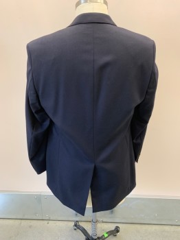 Mens, Sportcoat/Blazer, BOTANY 500, Navy Blue, Wool, 41L, Notched Lapel, Single Breasted, Button Front, Gold Buttons, 3 Pockets