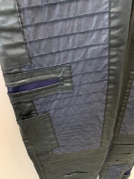 NL, Black, Navy Blue, Synthetic, Solid, Camouflage, Elastic Waist, Strips On Front & Back Leg, Camo Insert, 4 Pckts, Stirrups