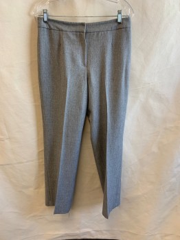 Womens, Suit, Pants, KASPER, Heather Gray, Polyester, Elastane, W30, 6P, H40, Wide Waistband, Zip Front, F.F, No Pockets