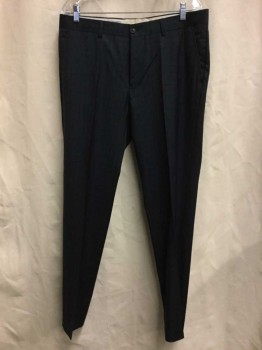 Mens, Suit, Pants, MOODS OF NORWAY, Navy Blue, Black, Wool, Plaid-  Windowpane, 30, 36, Navy with Black Window Pane