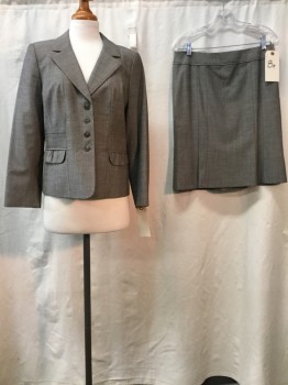 HALOGEN, Heather Gray, Polyester, Viscose, Heathered, Heather Gray, Notched Lapel, 4 Buttons, 2 Pockets,