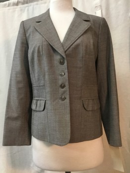 Womens, Suit, Jacket, HALOGEN, Heather Gray, Polyester, Viscose, Heathered, PETITE, 1p , Heather Gray, Notched Lapel, 4 Buttons, 2 Pockets,