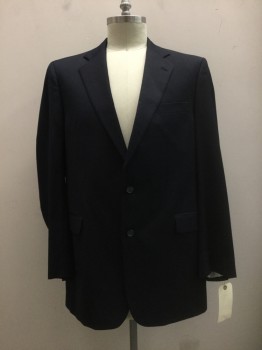 ROCHESTER, Navy Blue, Wool, Solid, Navy, Notched Lapel, Collar Attached, 2 Buttons,  3 Pockets,