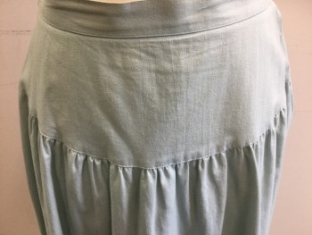 Womens, Skirt, GREGGE SPORT, Sea Foam Green, Cotton, Solid, W.26, 10, Pale Seafoam, Side Zipper, Below Knee Length, 1 Pocket