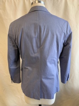Mens, Sportcoat/Blazer, BANANA REPUBLIC, Cornflower Blue, Cotton, Oxford Weave, 38S, Single Breasted, 2 Buttons, 4 Pockets, Notched Lapel, Single Vent