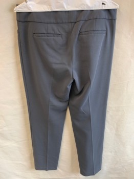 Womens, Slacks, ANN TAYLOR, Medium Gray, Rayon, Polyester, Solid, 6, Zip Front, Hook Closure, 4 Pockets, Creased Front, Straight Fit