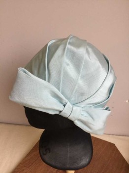 Womens, Hat, N/L, Mint Green, Synthetic, Solid, Mint, Pleat Top W/self Large Bow On The Side, Off White Cream Net W/Lace Trim Along Inside, See Photo Attached,